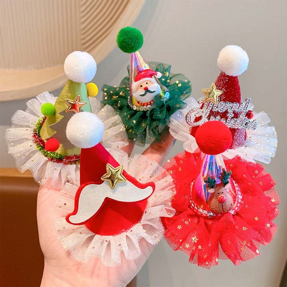 Pinza para el pelo navideña co - Santa Hat Plush reseña y precio