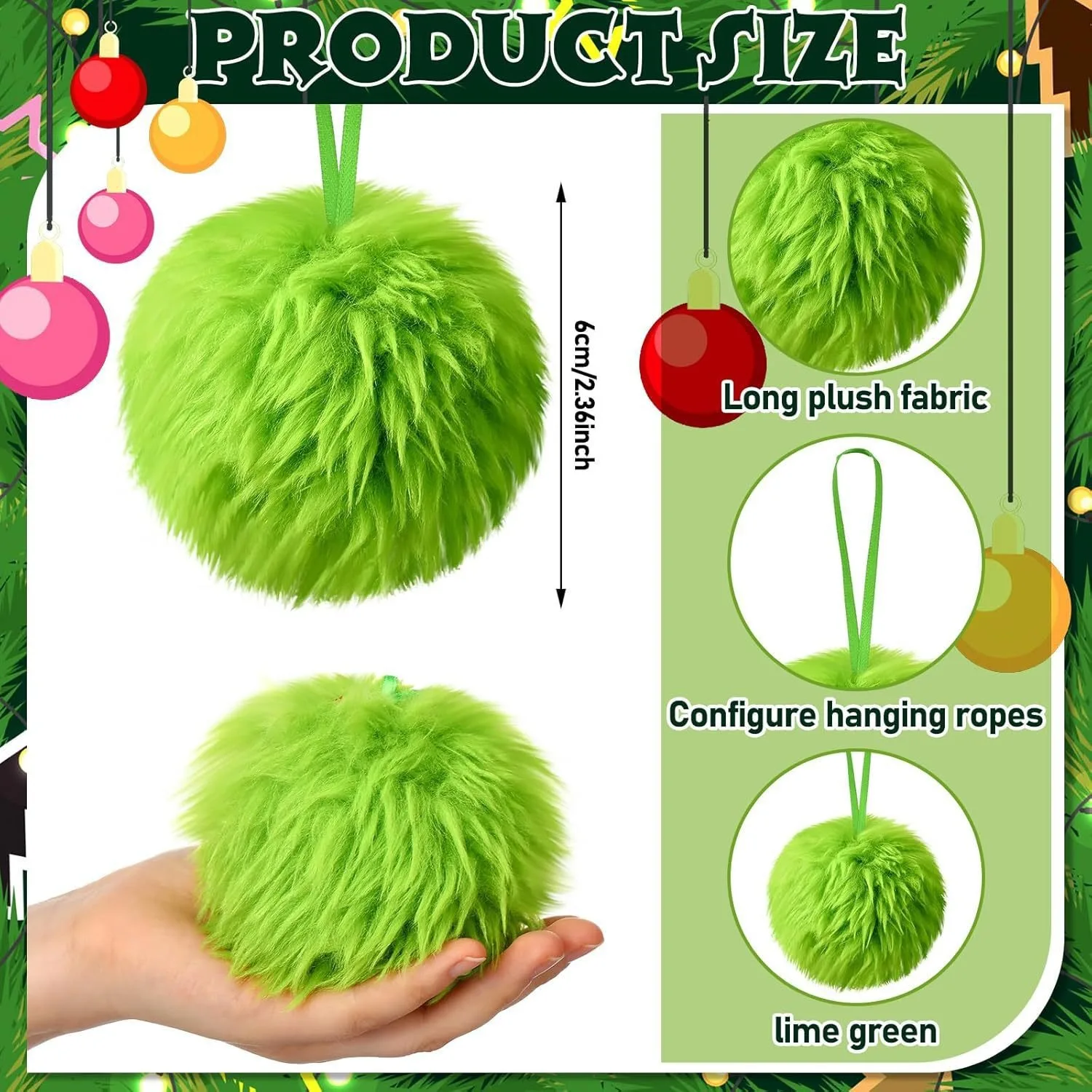 Navidad verde bola larga de fe - Santa Hat Plush reseña y precio
