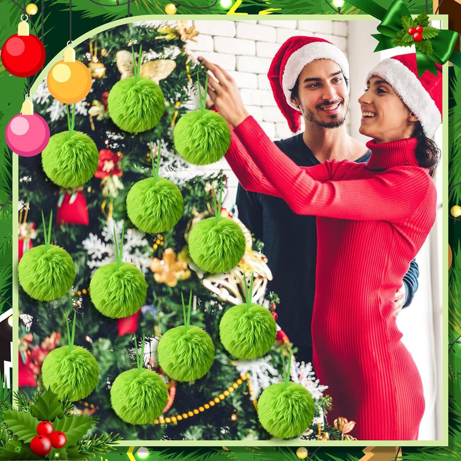 Navidad verde bola larga de fe - Santa Hat Plush reseña y precio