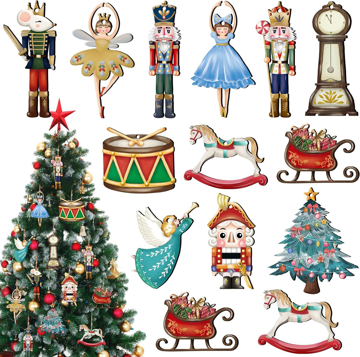 12 unids/set de colgante de tí - Nutcracker Figurine reseña y precio